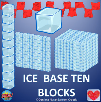 Preview of Ice Base Ten Blocks Place Value ClipArt Boom Cards