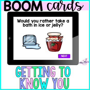 Preview of Ice Breaker Activity - Getting to know you - Boom Cards - Back to School