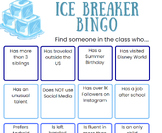Ice Breaker Bundle 5 Quick & Easy Printables for BACK TO SCHOOL!