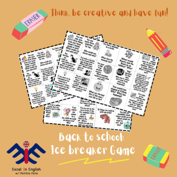 Preview of Ice Breaker Creative Speaking Cards - Back to school Fun