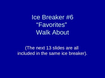 Preview of Ice Breaker Ideas for Middle School or High School students
