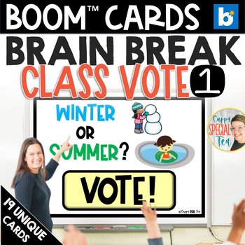 Preview of Ice Breaker Kindergarten 1st 2nd 3rd Grade Voting Game BOOM™ Cards