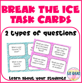 Back to School Ice Breaker Task Cards by Lit Ideas | TPT
