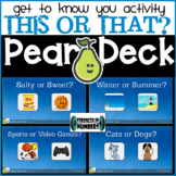 Ice Breaker "This or That?" Digital Activity for Pear Deck