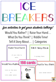 Ice Breakers - 198 Fun Cards to Get Your Students Talking (6 Activities)