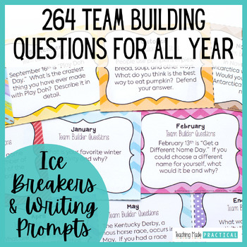Preview of Ice Breaker Questions & Writing / Daily Morning Meeting Slides / Digital & Print