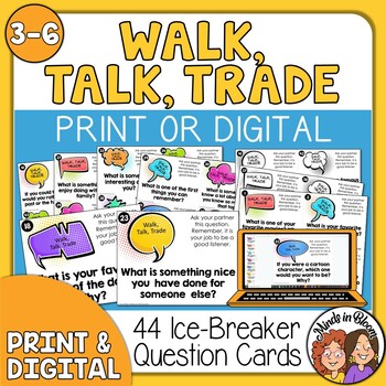 Preview of Ice Breakers Task Cards Get to Know You Questions for Games and Back to School