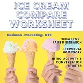 Ice CREAM Compare Activity | Worksheet | BUSINESS | Market