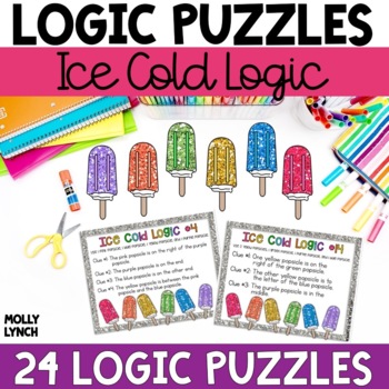 Preview of Printable Summer Logic Puzzles Problem Solving 1st & 2nd Grade | Summer Activity