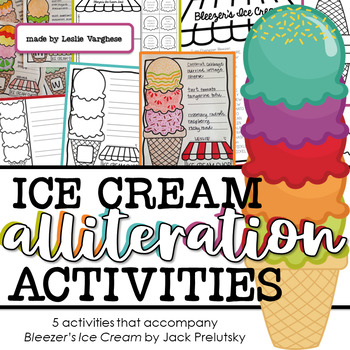 Preview of Free: Poetry Ice Cream Alliteration Activities