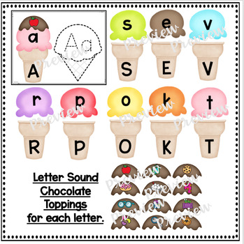 Ice Cream Alphabet Letter and Sound Match by First Grade Gems | TPT