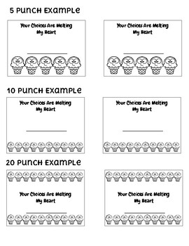 Making Calm Choices Reward Punch Cards