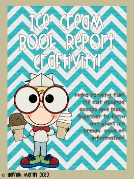 Preview of Ice Cream Book Report Freebie!