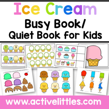 Preview of Ice Cream Busy Book Quiet Book for Toddlers and Preschool Activity Binder - June