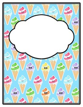 Preview of 22 Products, Ice Cream Classroom Decor Set Printables School Bundle