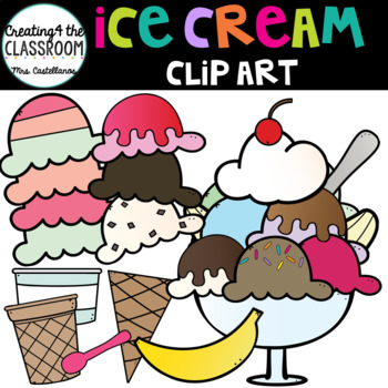 Ice Cream Clip Art Build A Sundae And Build An Ice Cream Cone Tpt