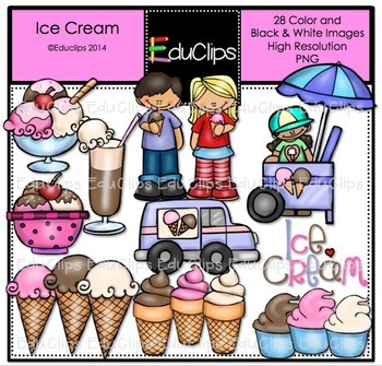 Preview of Ice Cream Clip Art Bundle {Educlips Clipart}