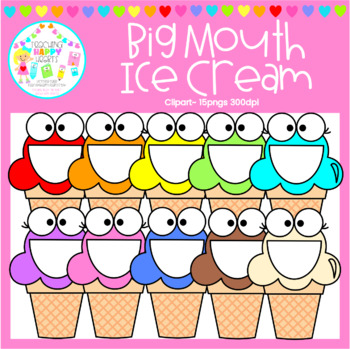 hænge Kalkun bestikke Big Mouth Ice Cream Clipart by Victoria Saied | TPT