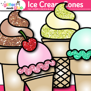 Ice Cream Clip Art, Cone, Scoops, Dessert, Ice Cream Party Clipart