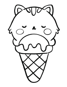 Ice Cream Coloring Pages | Animal Ice Cream by SANDEE STUDIO | TPT