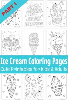 Preview of Ice Cream Coloring Pages (Part I)- Coloring Sheets - Morning Work