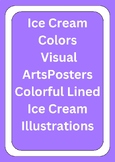 Ice Cream Colors Visual Arts Posters Colorful Lined Ice Cr