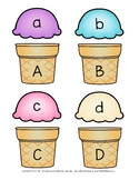 Ice Cream Cone Alphabet Letter Uppercase and Lowercase Mat
