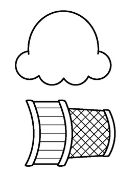 Preview of Ice Cream Cone - B&W outline (Many Uses)
