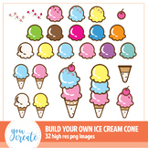 Ice Cream Cone Clip Art | Build Your Own Ice Cream Cone