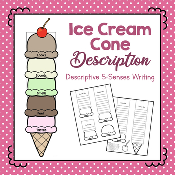 Preview of Five Senses Descriptive Writing Activity | Ice Cream Cone Writing Project
