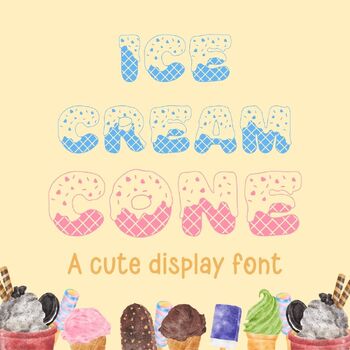 Preview of Ice Cream Cone - Display Font