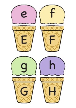 Ice Cream Cone Matching Aa Bb Cc by Sin Chan | TPT