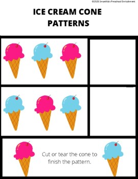 ice cream cone math activities preschool prek kindergarten tpt