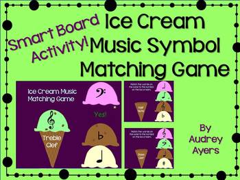 Preview of Ice Cream Cone Music Symbol Matching Game -- SmartBoard Game-- Review