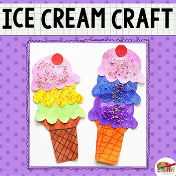 Preview of Ice Cream Cone Printable Craft Template