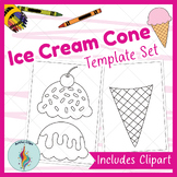 Ice Cream Craft Templates: Cone & Scoop Summer Coloring Pa