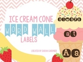 Ice Cream Cone Word Wall Labels