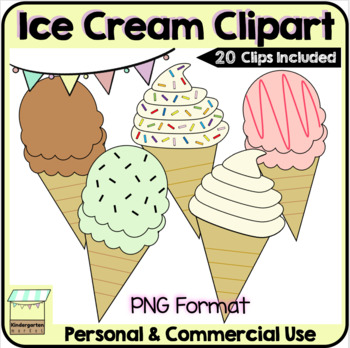 Sweet Treats Ice Cream Cone and Soft Serve Clipart | Personal and ...