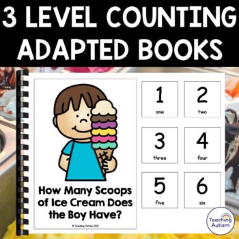 Preview of Ice Cream Counting Adapted Books for Special Education and Autism
