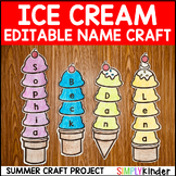 Ice Cream Name Craft Editable, Summer, End of Year Activit