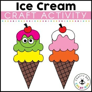 Preview of Ice Cream Craft Summer Beach Day Bulletin Board End of the Year Craftivity June