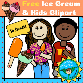 Preview of Ice Cream Day Freebie: Kids, Ice Cream, and Popsicle Clipart