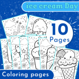 summer coloring book | ice cream day | ice cream coloring page