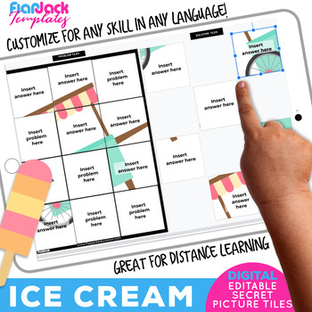 Preview of Ice Cream Digital Editable Google Slide Secret Pictures | Distance Learning