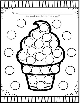 Ice Cream Dobber / Dauber Pages by The Preschool Connection | TPT