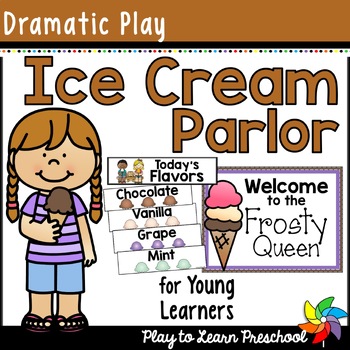 Preview of Ice Cream Summer Dramatic Play Printables for Preschool PreK
