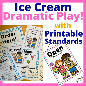 Preview of Ice Cream Dramatic Play Center for Preschool: Printables and Vocabulary Cards