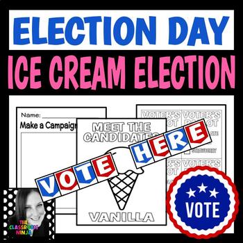 Preview of Ice Cream Election for Election Day Activities with Voting Writing Campaign