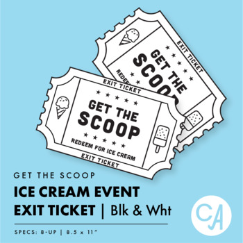 ice cream exit ticket get the scoop black white by celebrate anywhere