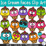 Ice Cream Faces Clipart | Summer Emotions Clip Art